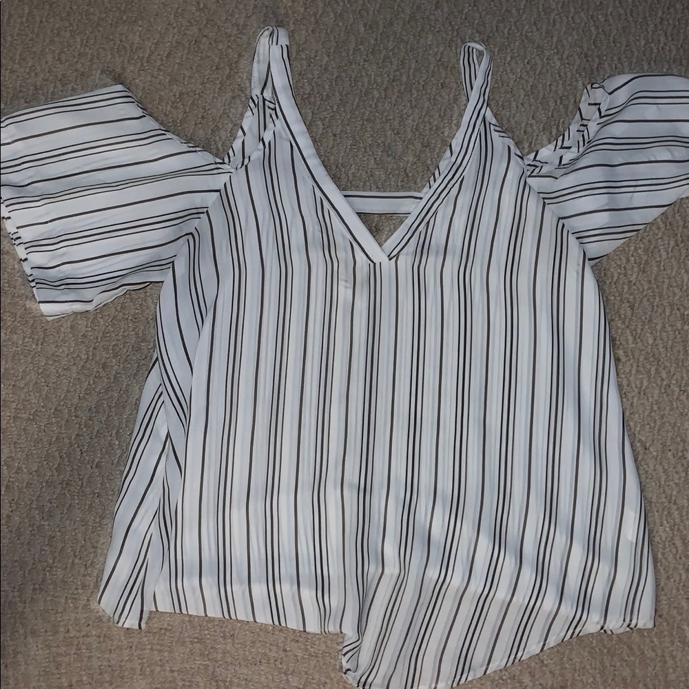 Striped Cold Shoulder Blouse